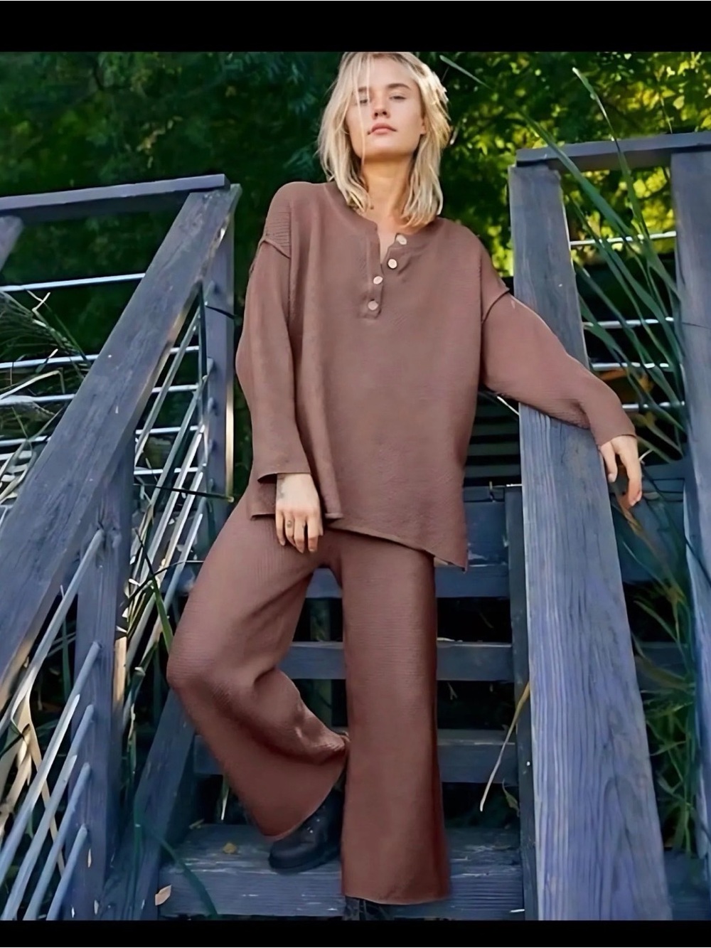 Free People Beach Hailee Sweater Set - Brown